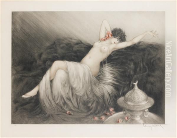 Smoke (fumee) Oil Painting by Louis Icart