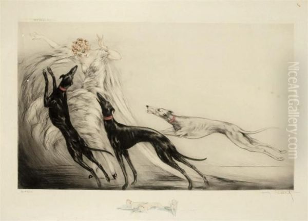 Coursing Ii Oil Painting by Louis Icart