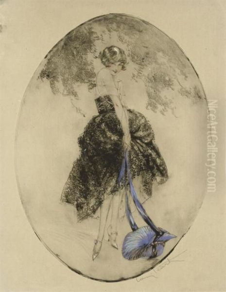 Le Bonnet Blue Oil Painting by Louis Icart