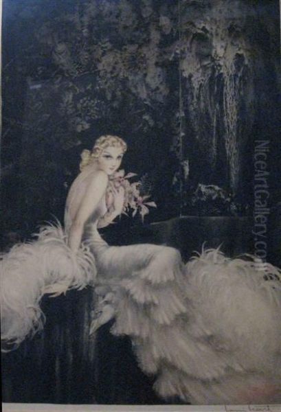 Les Orchidees Oil Painting by Louis Icart