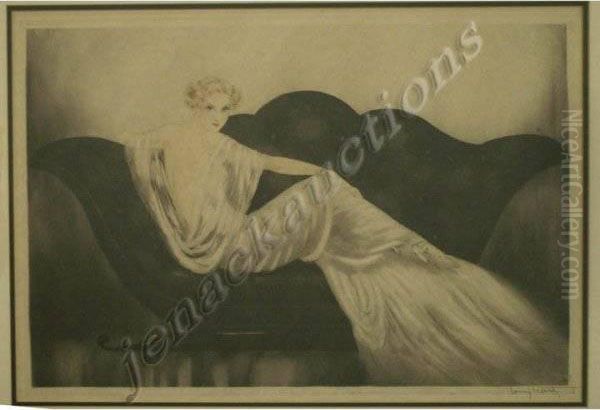 The Sofa Oil Painting by Louis Icart