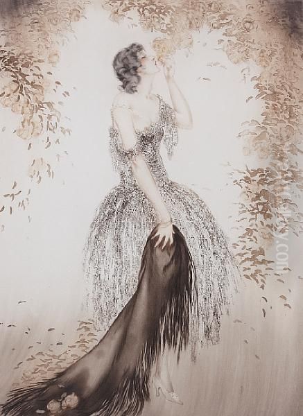 Black Shawl Oil Painting by Louis Icart