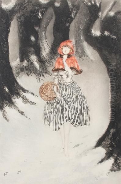 Red Riding Hood Oil Painting by Louis Icart