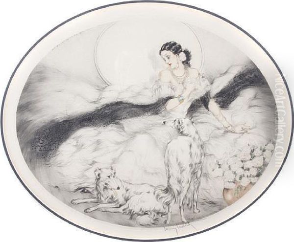 Lady Of The Camelias Oil Painting by Louis Icart