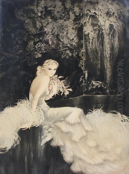 Orchids Oil Painting by Louis Icart