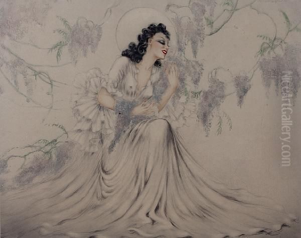 Wisteria Oil Painting by Louis Icart