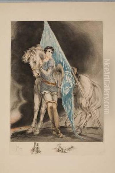 Joan Of Arc Oil Painting by Louis Icart