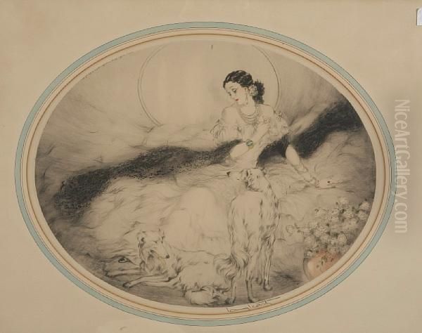 Lady Of The Camelias Oil Painting by Louis Icart