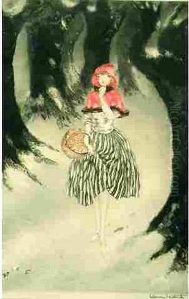 Icart. Le Chaperon Rouge. 1927 Oil Painting by Louis Icart