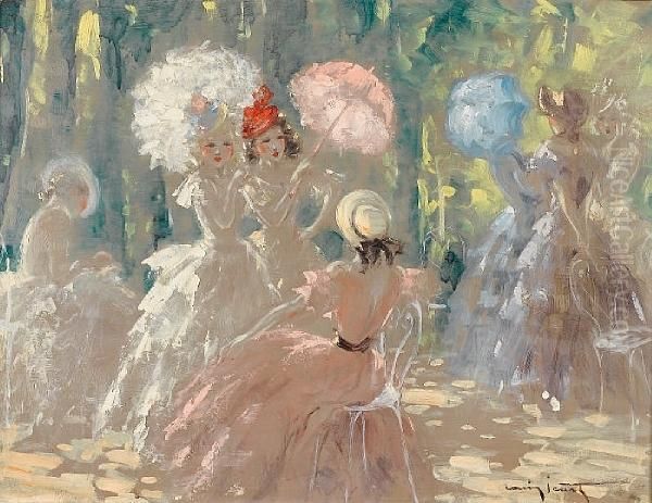 A La Promenade Oil Painting by Louis Icart