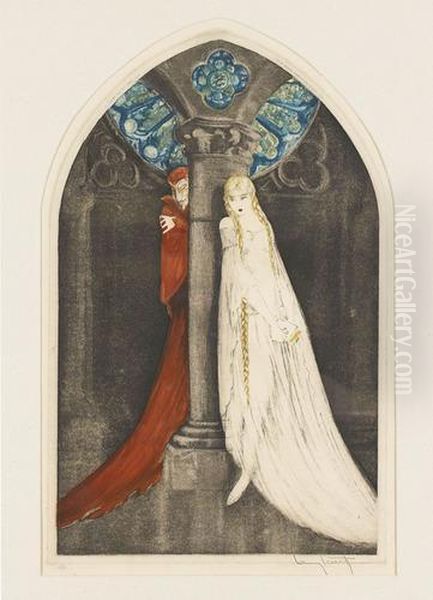 Mephisto Und Gretchen In Der Kapelle. by Louis Icart