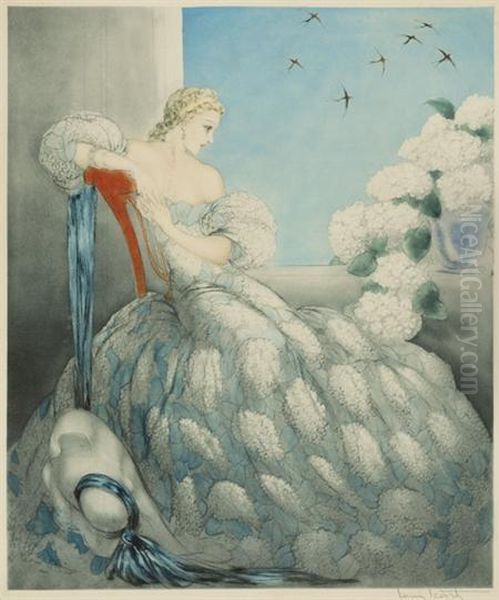 Symphony In Blue Oil Painting by Louis Icart