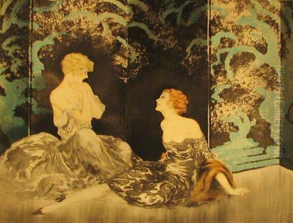 Intimacy Oil Painting by Louis Icart