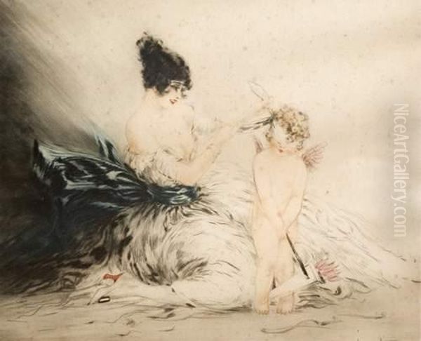 L'amour Masque Oil Painting by Louis Icart