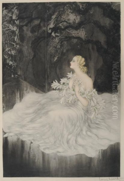 Les Lis (1934) Oil Painting by Louis Icart