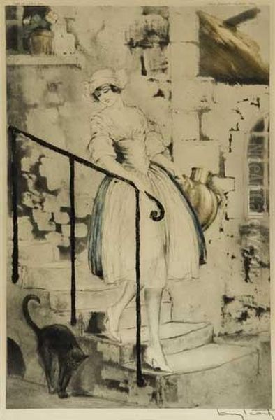 Milkmaid by Louis Icart