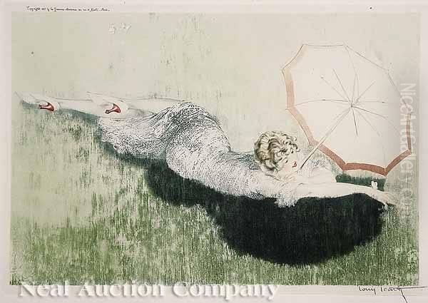 On The Green Oil Painting by Louis Icart