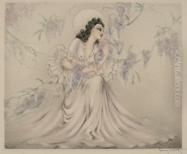 Wisteria Oil Painting by Louis Icart