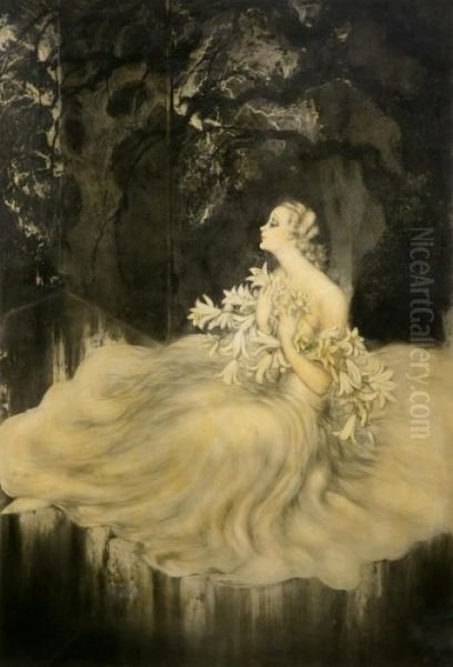 Lilies Oil Painting by Louis Icart