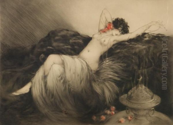 Smoke Oil Painting by Louis Icart