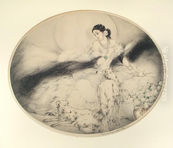 Lady Of The Camelias Oil Painting by Louis Icart