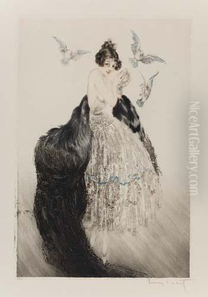 Sweet Caress Oil Painting by Louis Icart