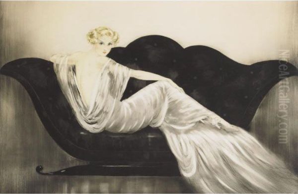 Le Sofa Oil Painting by Louis Icart