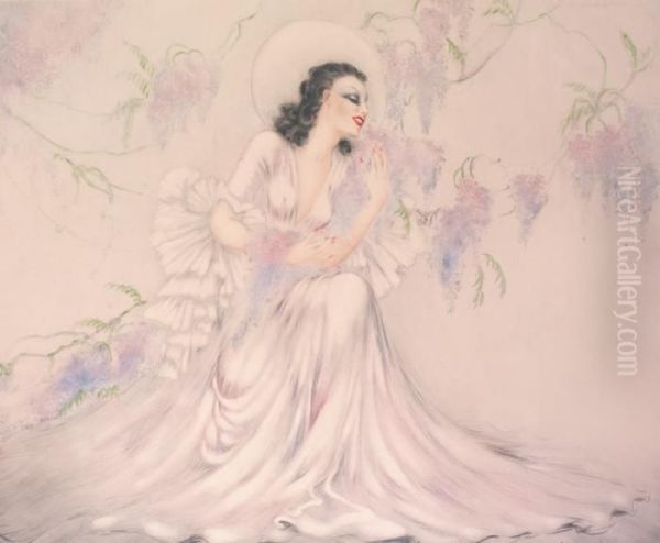 La Glycine (wisteria) Oil Painting by Louis Icart