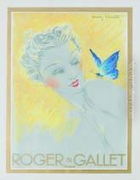 Roger & Gallet, Paris Vers 1935 Oil Painting by Louis Icart