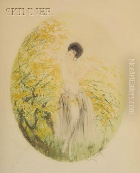 Forsythia Oil Painting by Louis Icart