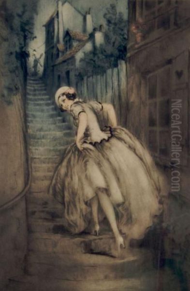 The Charm Of Montmartre Oil Painting by Louis Icart