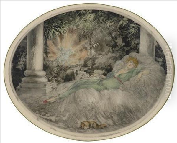 Sleeping Beauty (holland/catania/isen 323) Oil Painting by Louis Icart