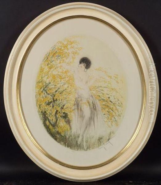 Forsythia Oil Painting by Louis Icart