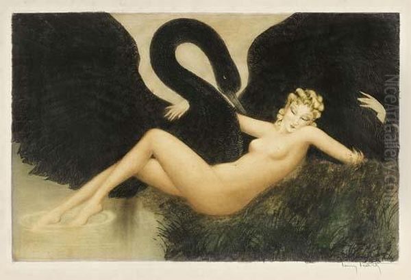 Leda Et Le Cygne Oil Painting by Louis Icart