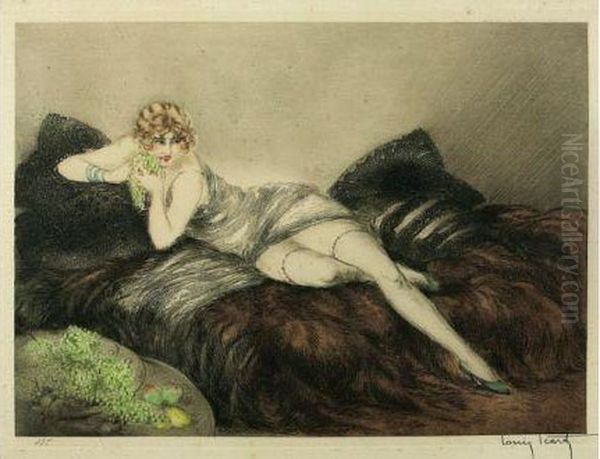 Les Fruits, 1926. Oil Painting by Louis Icart