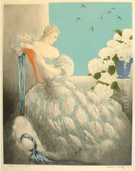 Symphonie En Bleu Oil Painting by Louis Icart