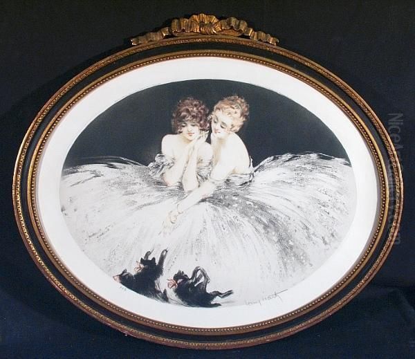 Frolicking Oil Painting by Louis Icart