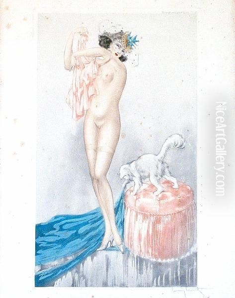 Pink Slip Oil Painting by Louis Icart