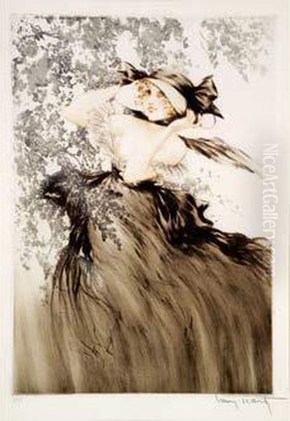 Dans Les Glycines Oil Painting by Louis Icart