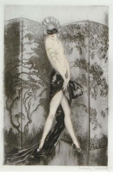 Masked Oil Painting by Louis Icart