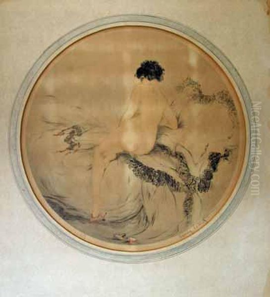 Retiring Oil Painting by Louis Icart