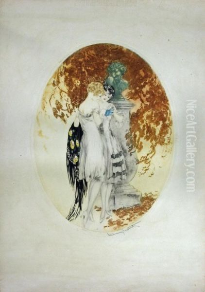 Look Oil Painting by Louis Icart