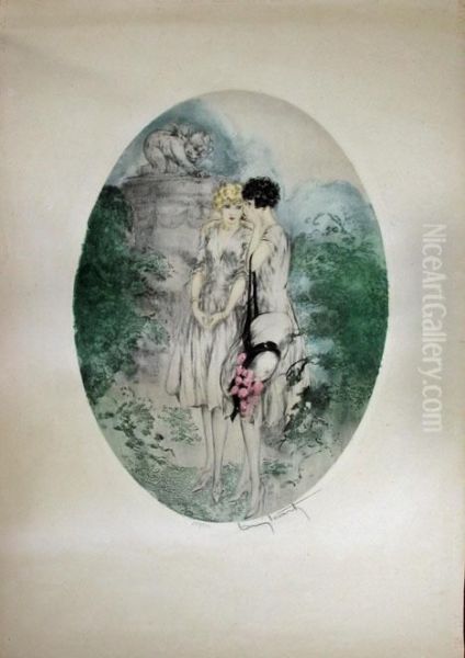 Listen Oil Painting by Louis Icart