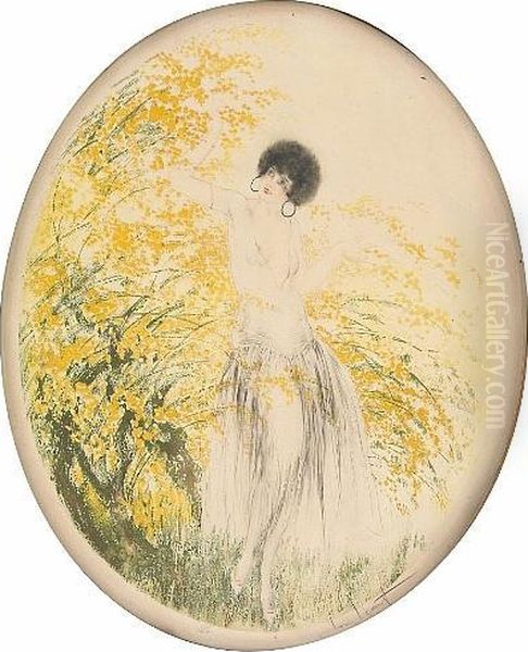 Forsythia Oil Painting by Louis Icart