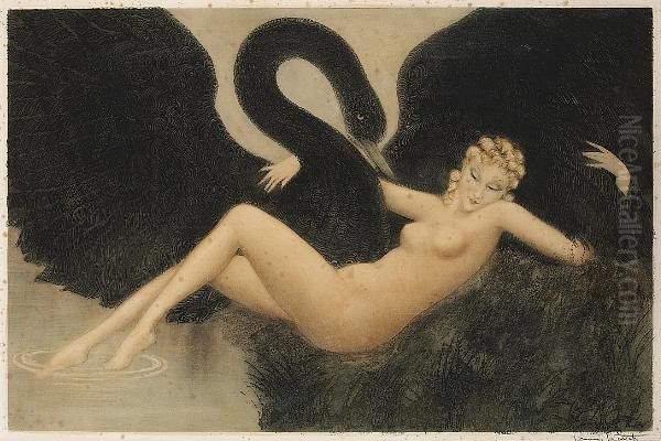 Leda And The Swan by Louis Icart