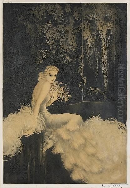 Orchids Oil Painting by Louis Icart