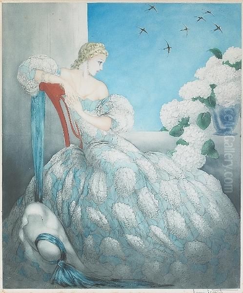 Symphony In Blue Oil Painting by Louis Icart