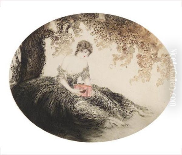 La Cage Oil Painting by Louis Icart