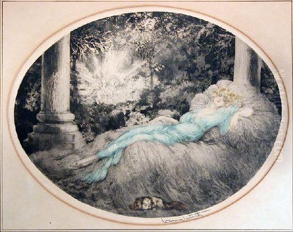 Sleeping Beauty (h./c./i. 323) Oil Painting by Louis Icart