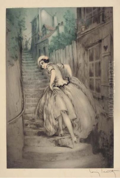 Vieux Montmartre Oil Painting by Louis Icart